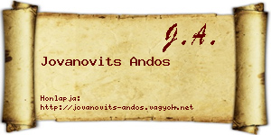 Jovanovits Andos névjegykártya